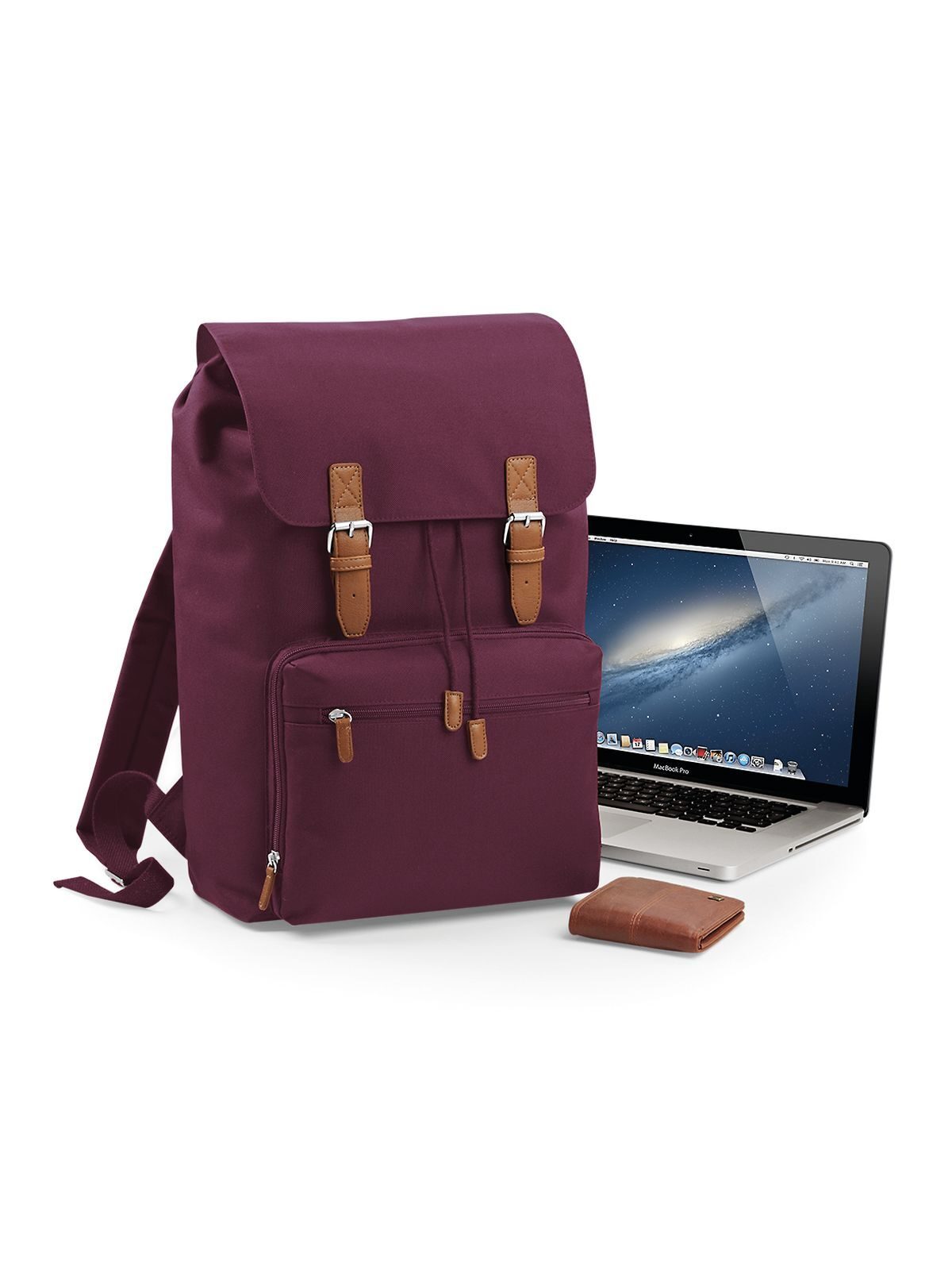 SODA - Zaino Vintage Laptop Backpack - Burgundy