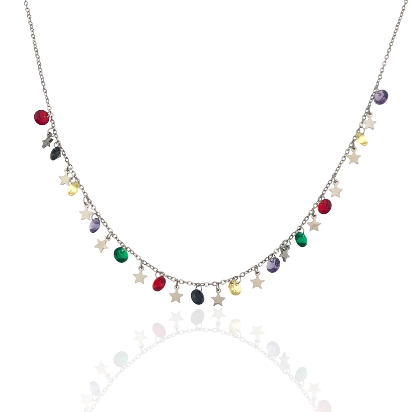 SODABIJOUX - collana acciaio ciondoli color - Argento