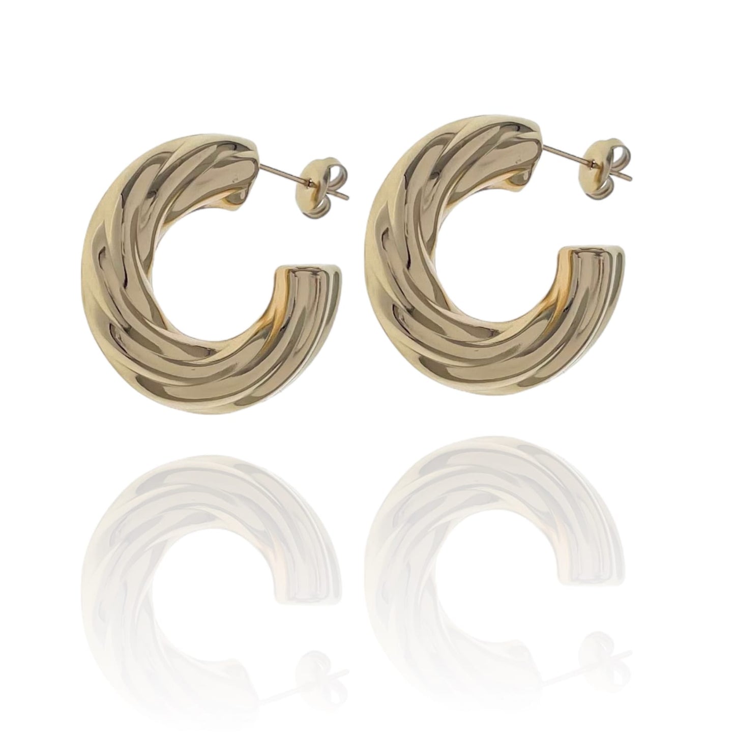 SODABIJOUX - Steel torchon earrings - gold