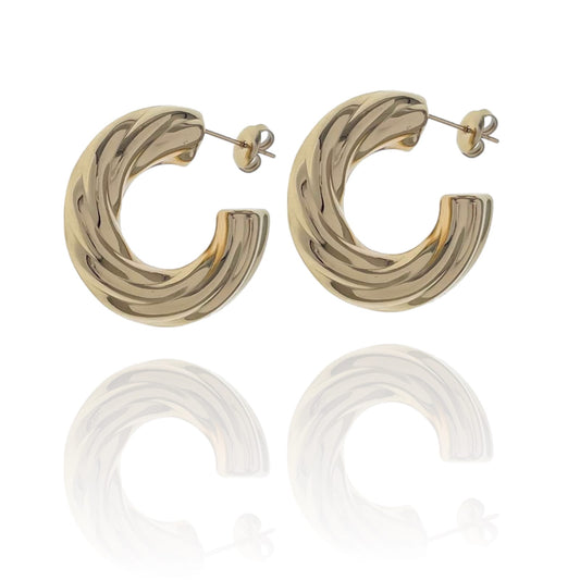 SODABIJOUX - Steel torchon earrings - gold