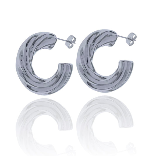 SODABIJOUX - Steel torchon earrings - silver