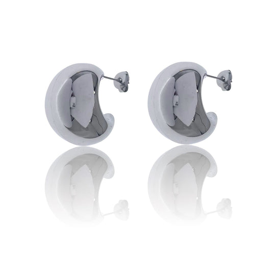 SODABIJOUX - Steel sphere earrings - silver