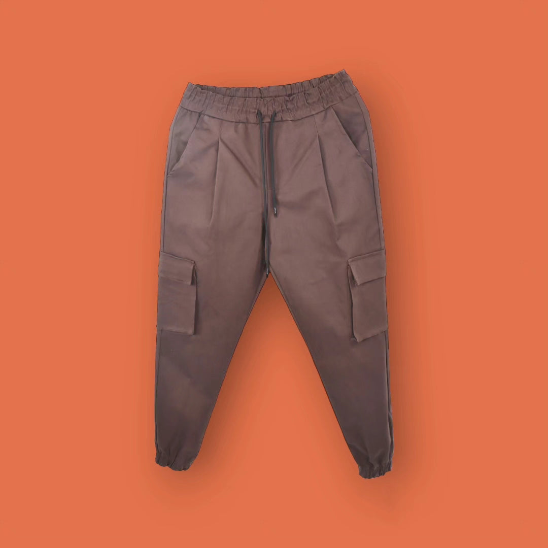 SODA - pantalone cargo con pinces - caffè
