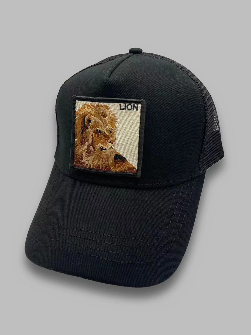 SODA - animal cap cappello trucker - Lion Black