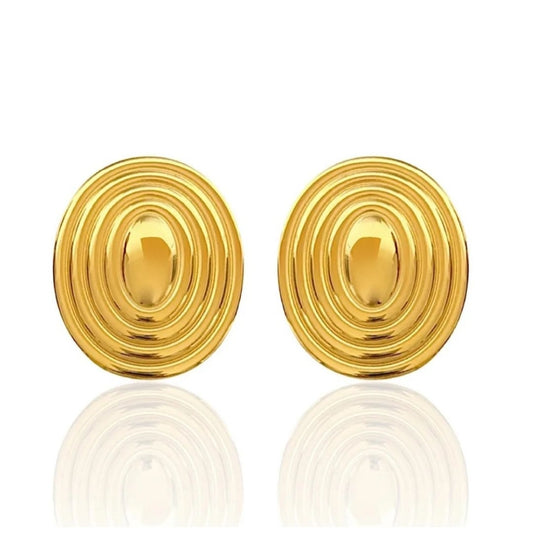 SODABIJOUX - Orecchini stile vintage acciaio - scudo oro