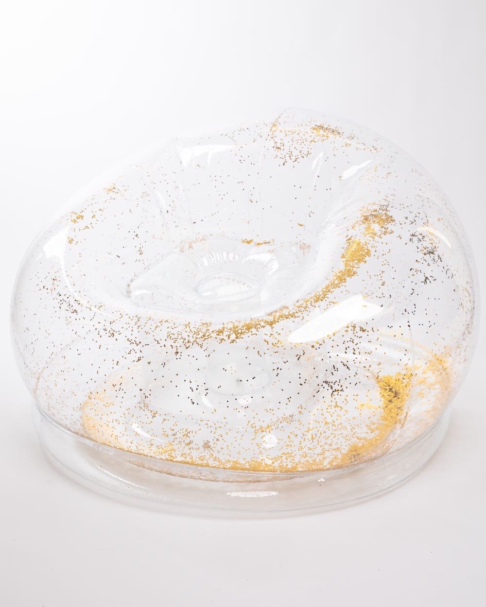 FLAMOGUEO - Inflatable puff with gold glitter - BRILLI DORADO