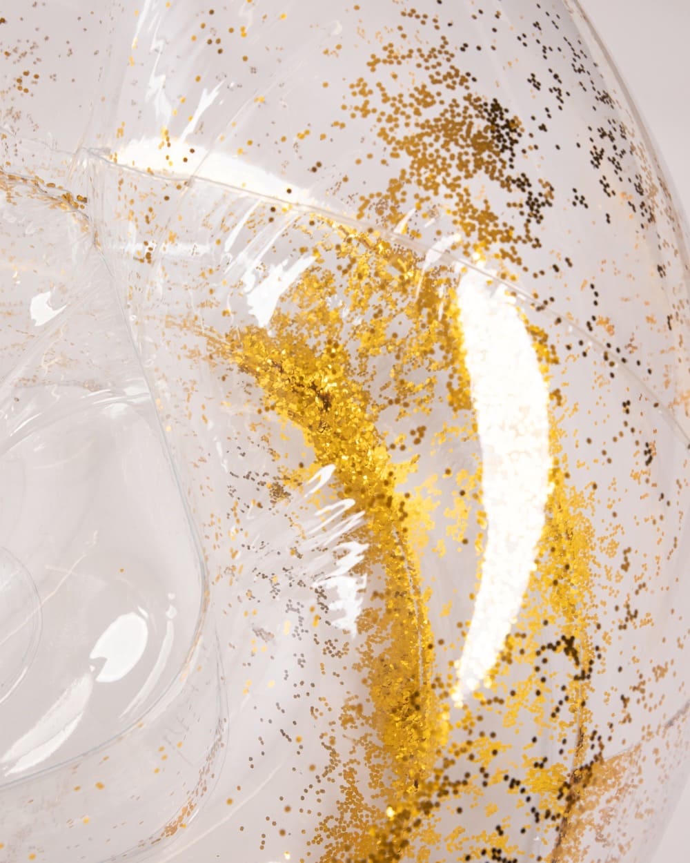 FLAMOGUEO - Inflatable puff with gold glitter - BRILLI DORADO