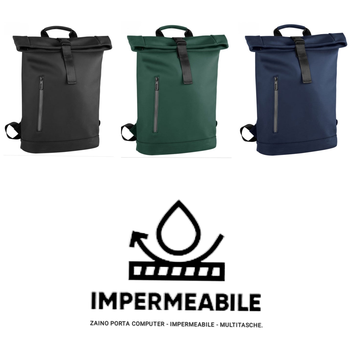 SODA - Zaino impermeabile in PU opaco - Verde