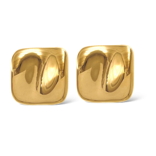 SODABIJOUX - Orecchini Acciaio -  bottone quadrato