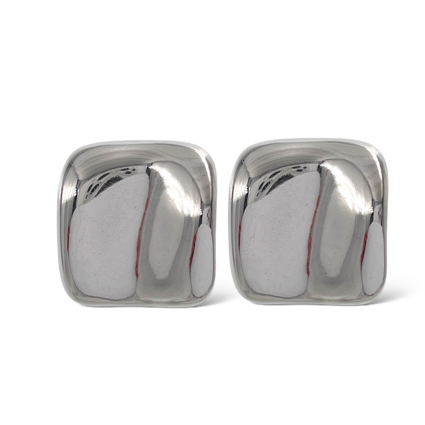 SODABIJOUX - Orecchini Acciaio -  bottone quadrato