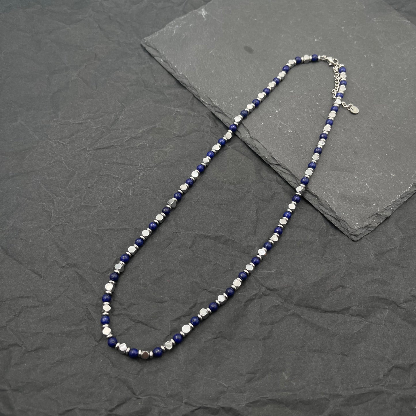 Soda - collana Uomo pietre dure e acciaio 6 mm