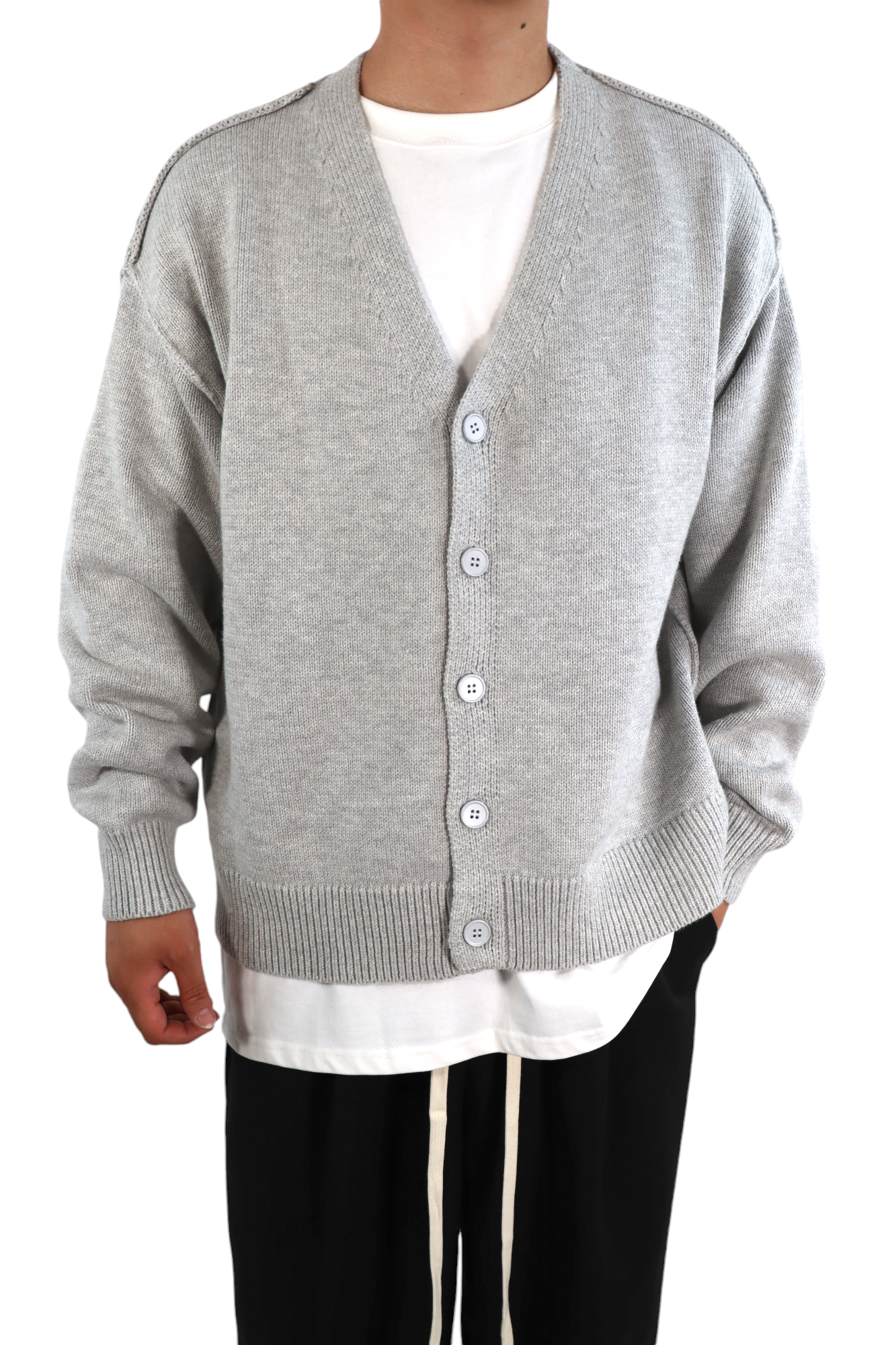 Liberty - cardigan oversize mezza stagione in cotone - Stone