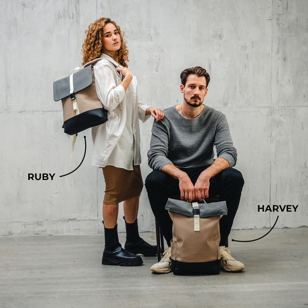 JOHNNY URBAN Zaino "Ruby" - beige e grigio