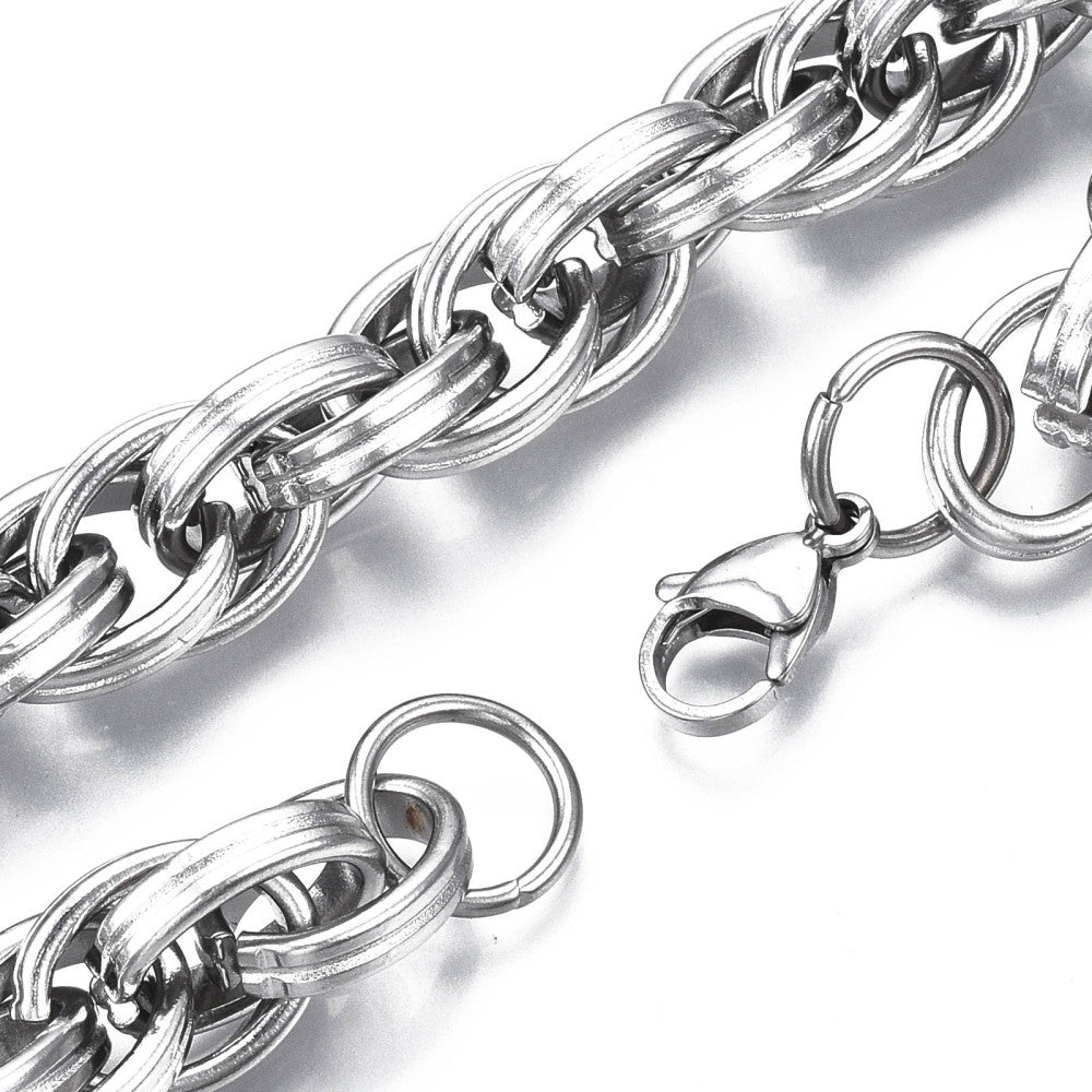 SODA - Bracciale maglia marinara striata 15mm