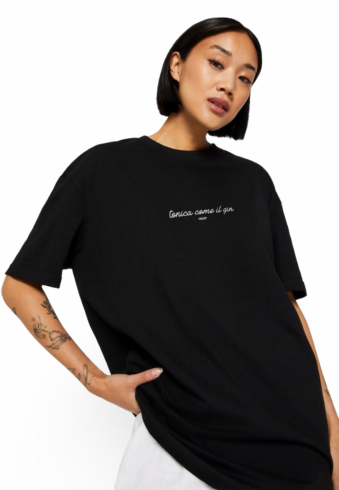 SODA - t-shirt donna - tonica come il gin - nera