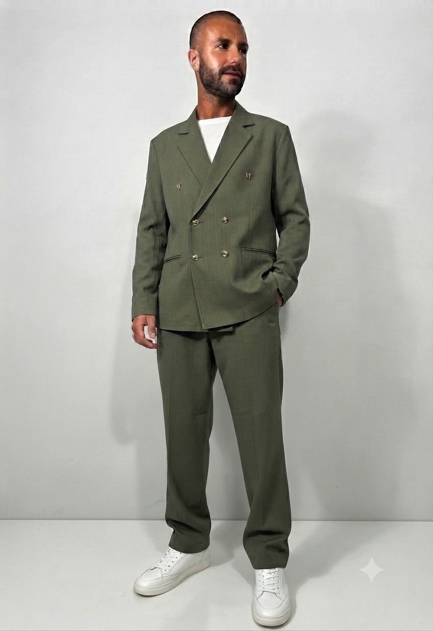 Abito doppiopetto baggy Fit - Verde