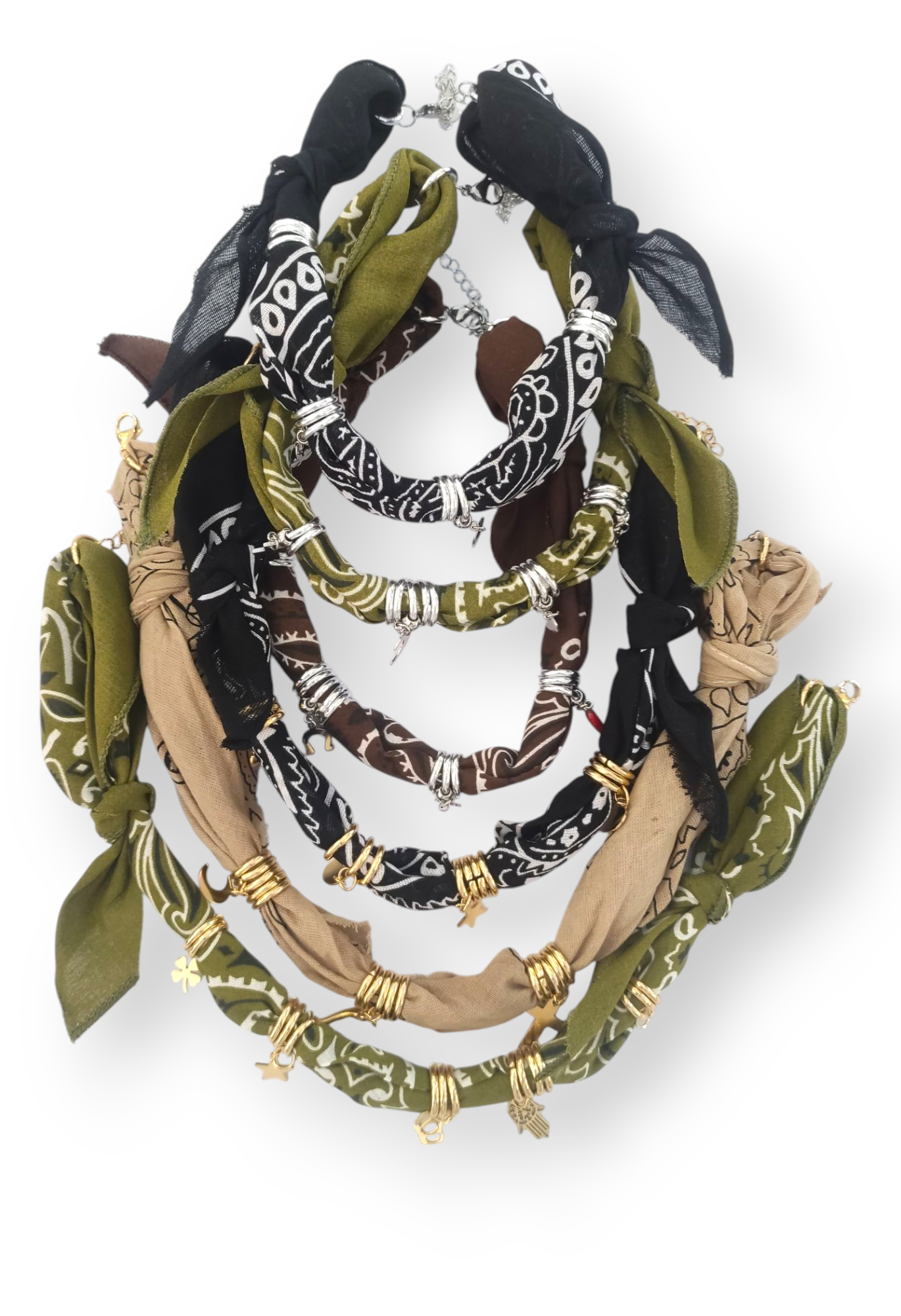 COLLANA IBIZA - collana modello EVISSA bandana con charm in acciaio