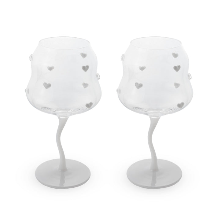 Set 2 calici cuoricini bianchi- WD Lifestyle