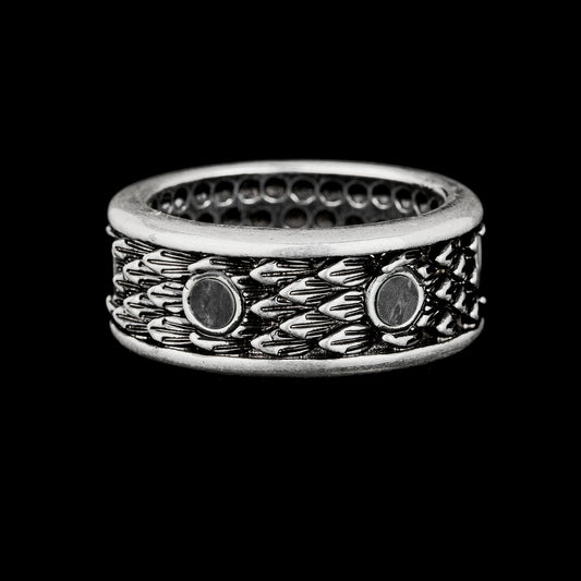 SODA - RING INLAID FLAKES aged silver