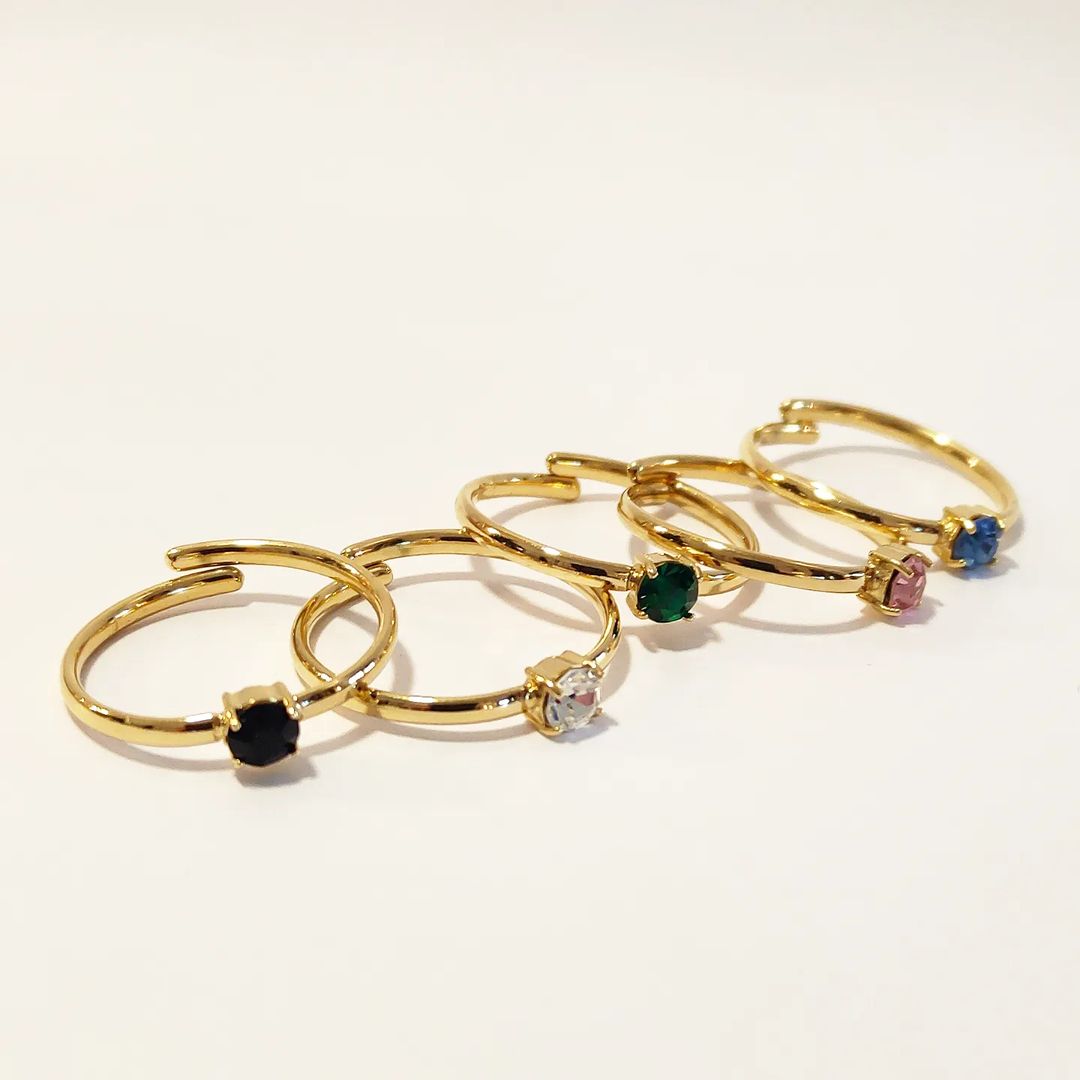 SODABIJOUX - Anello zirconcino regolabile - Oro