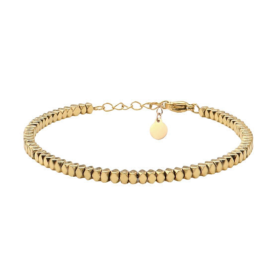 Sodabijoux - Bracciale perline sfaccettate - oro
