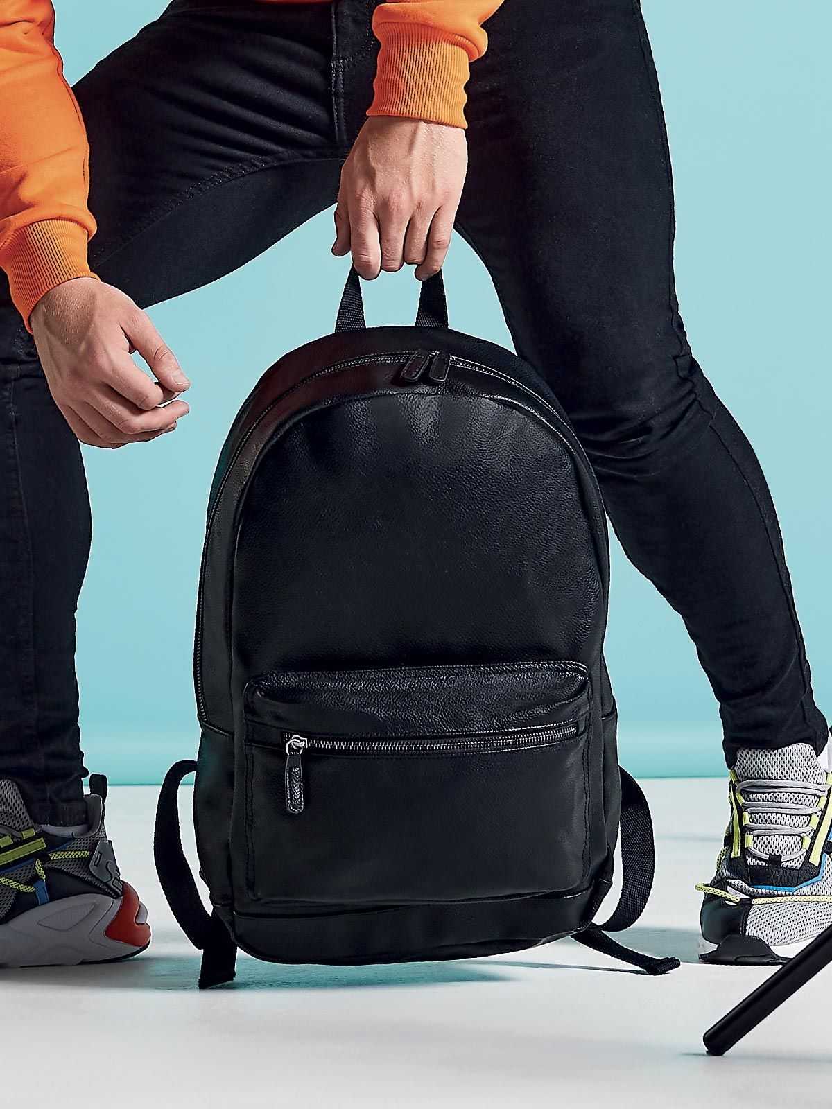 SODA - Faux leather computer backpack - black
