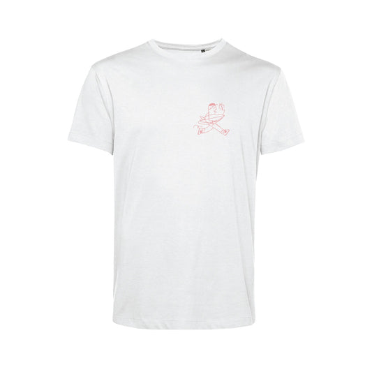 Soda Studio - White T-Shirt - Salmon