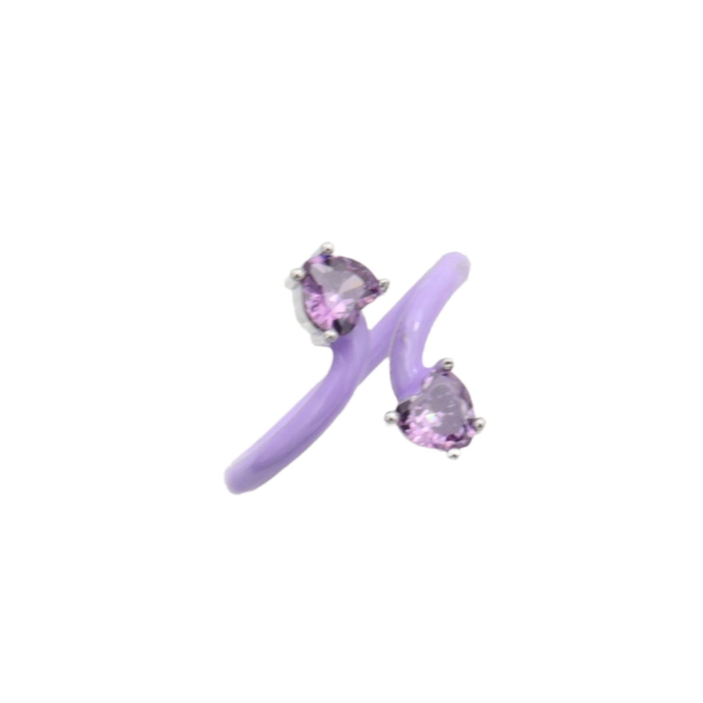 SODABIJOUX - Anello Parade due zirconi color - Acciaio e Argento regolabile