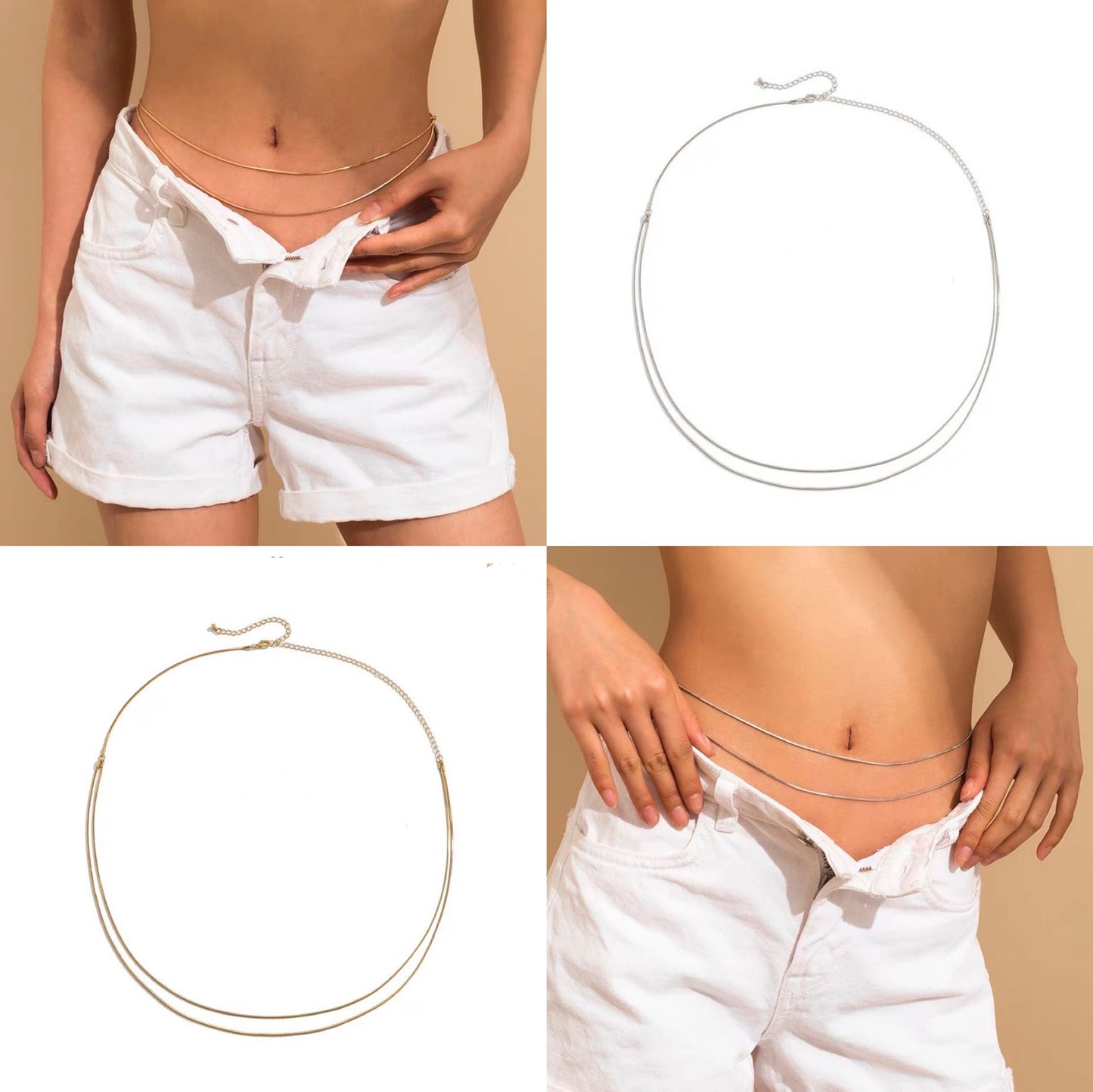 SODABIJOUX - double twist bodychain - rat tail steel