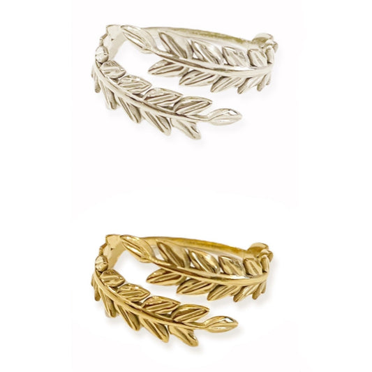 SODABIJOUX - Steel ring - leaf