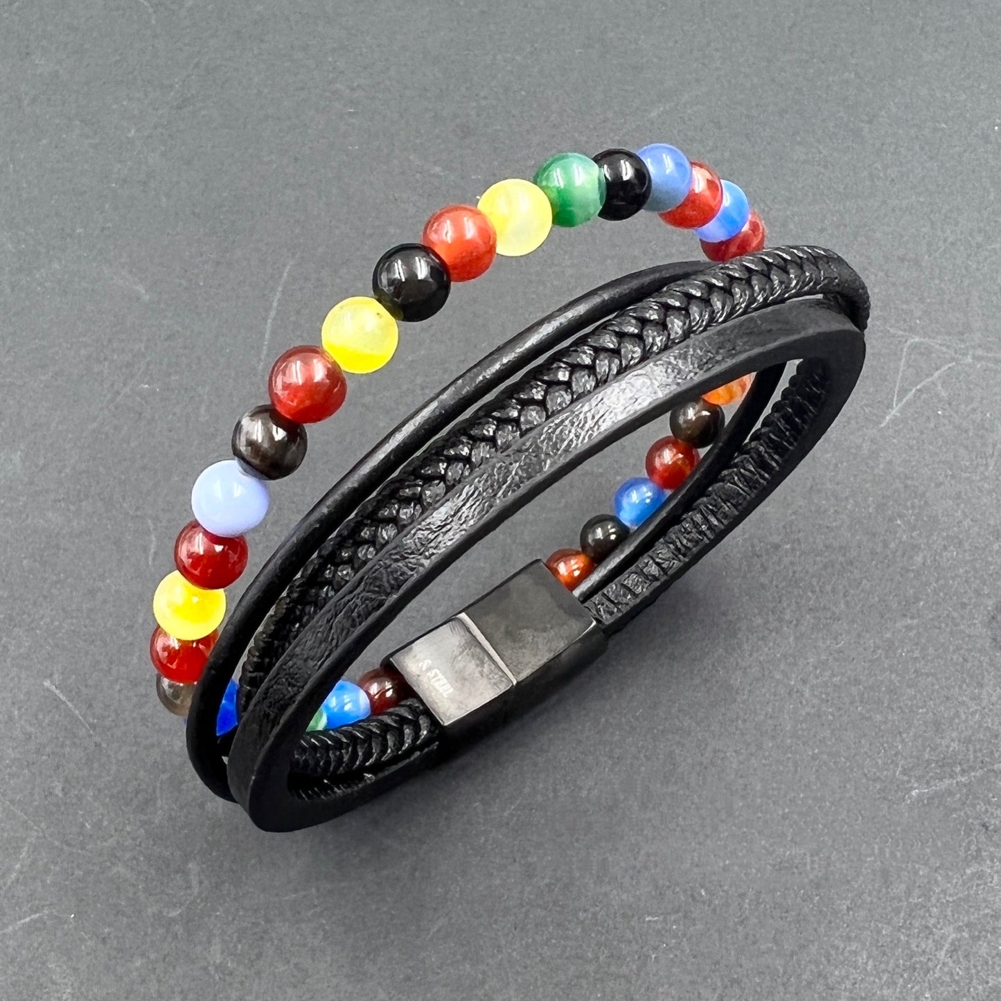 SODA - Four-strand men's bracelet - multicolor