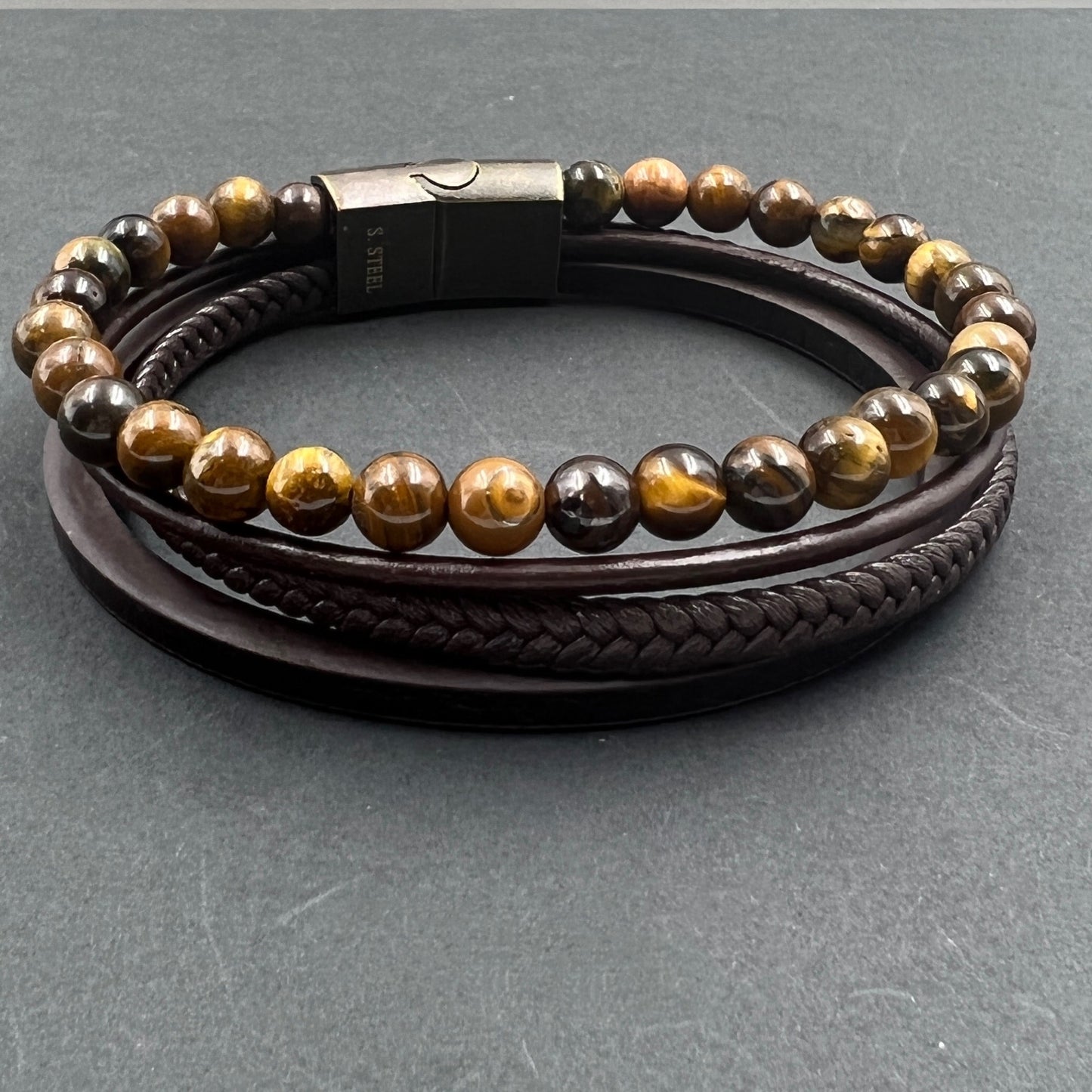 SODA - Bracciale Uomo quattro fili - marrone
