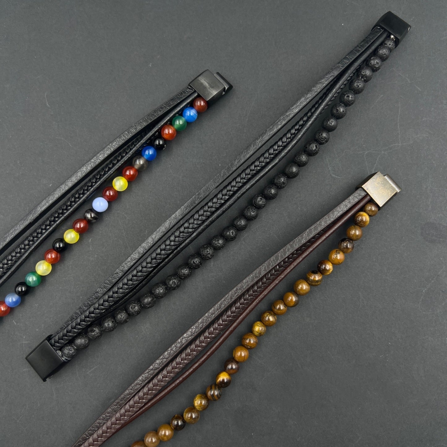 SODA - Bracciale Uomo quattro fili - marrone