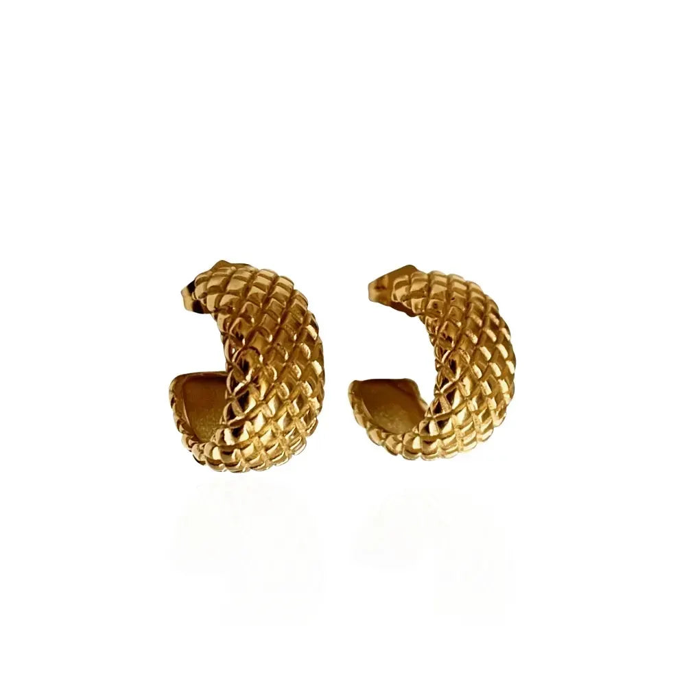 SODABIJOUX - Steel Mesh Earrings - Gold