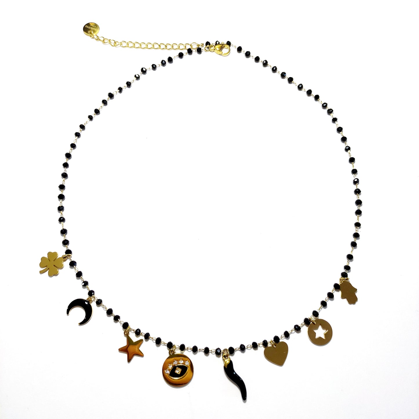 SODABIJOUX - necklace with lucky charms - Gold and black