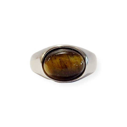 SODA - Tiger eye cabochon stone ring