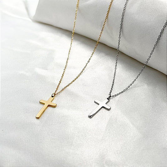 SODA - small steel cross necklace