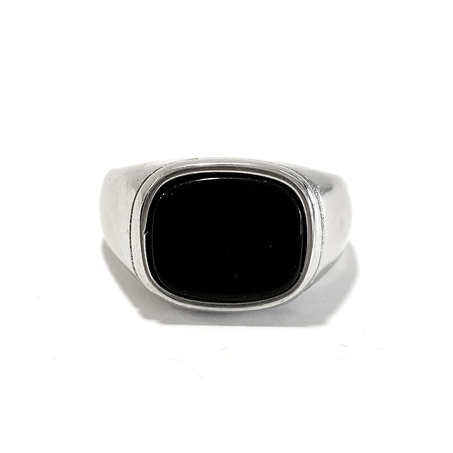 SODA - Anello con pietra rettagolare in onice nero