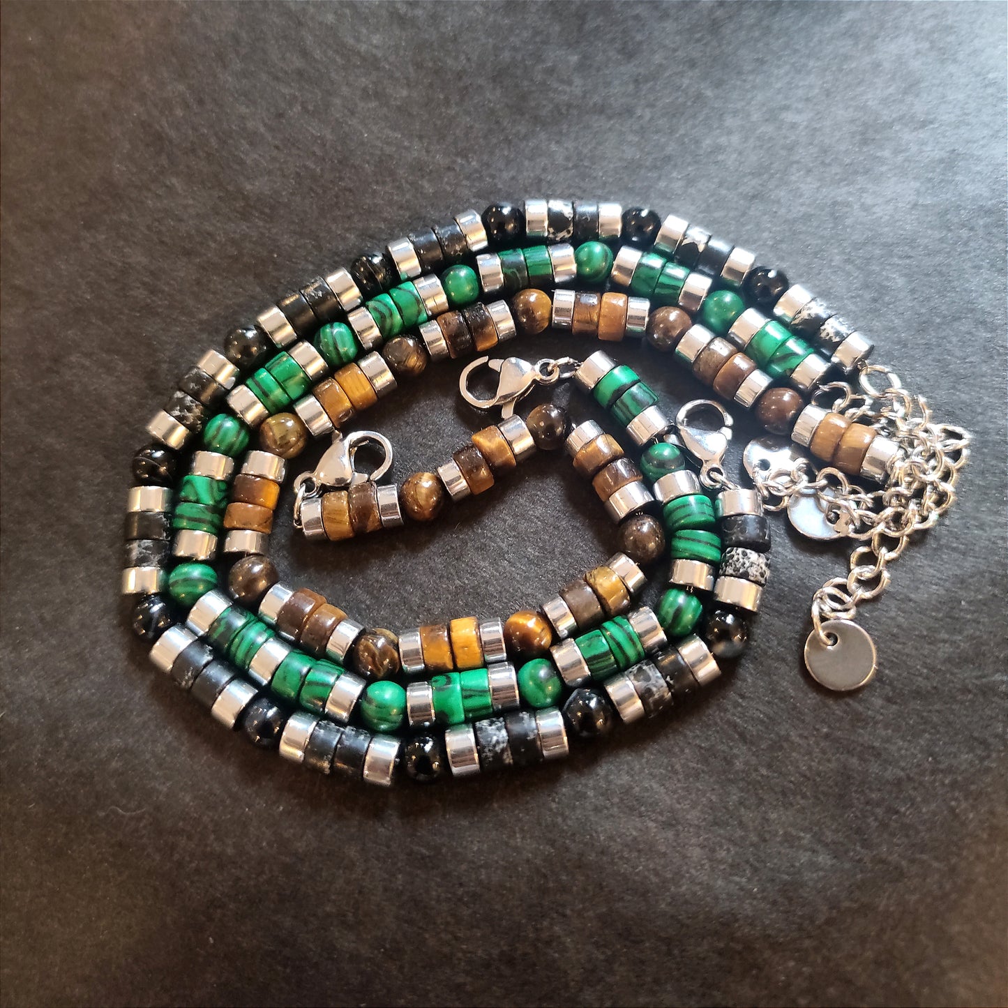 SODA - Bracciale Uomo dischetti pietre dure 6 mm