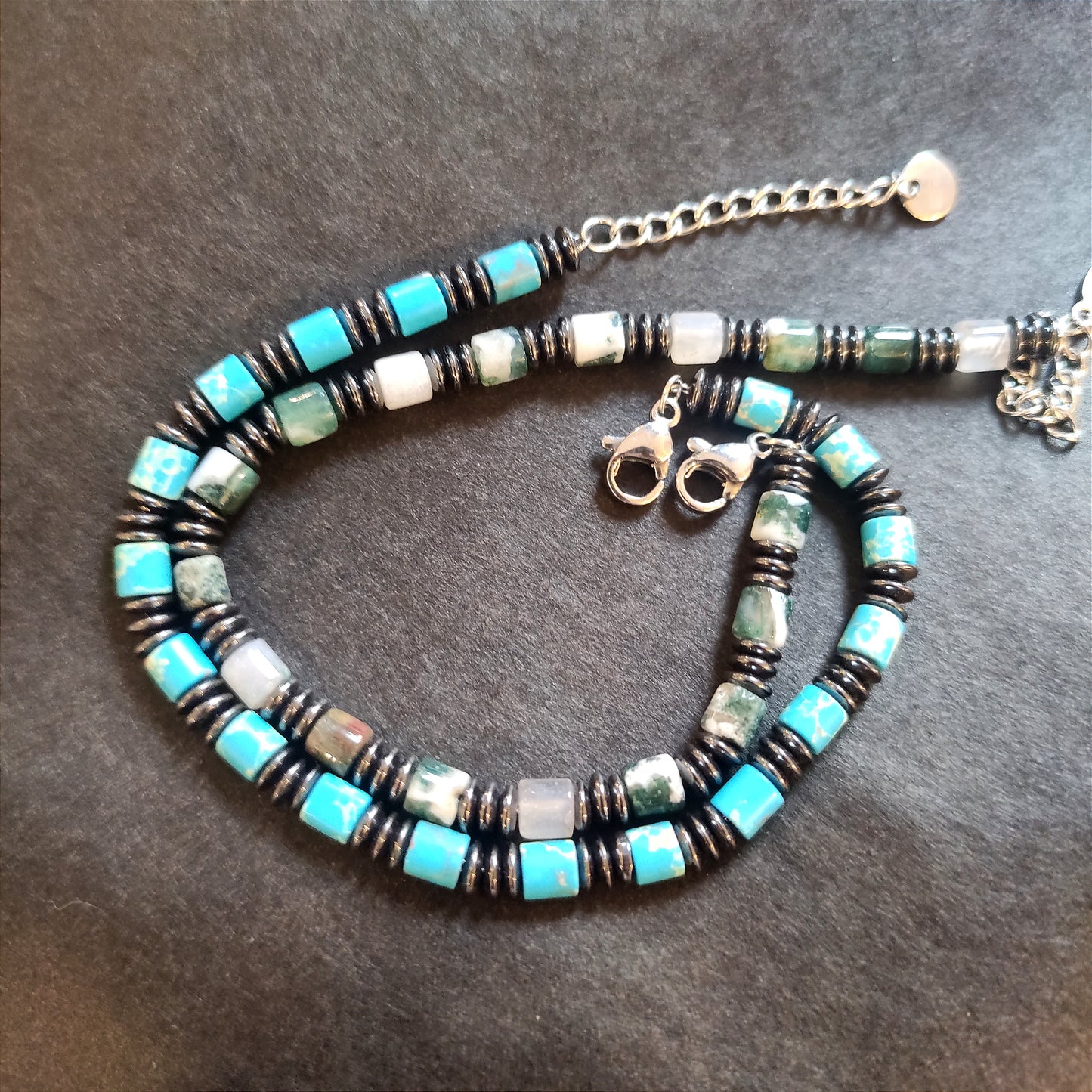 SODA - Bracciale Uomo cilindri pietre dure 6 mm