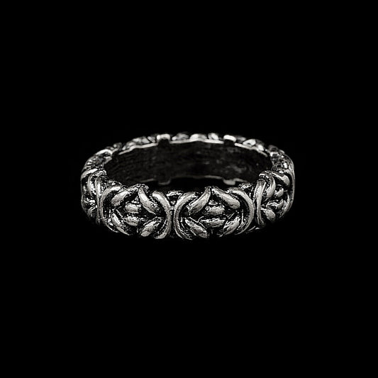 SODA - MEDIUM BYZANTINE FAITH RING aged silver