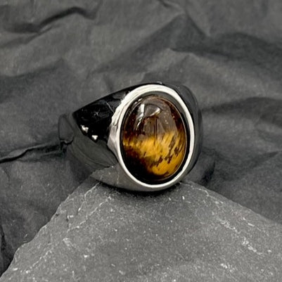 SODA - Tiger's eye oval stone ring