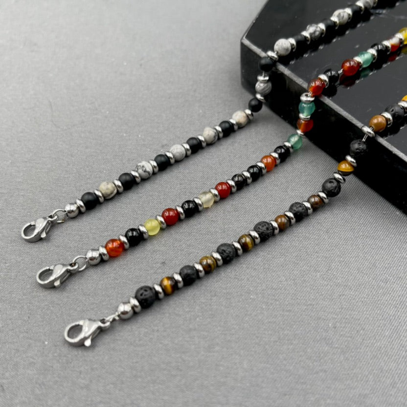 Soda - Bracciale Uomo pietre dure 4 mm