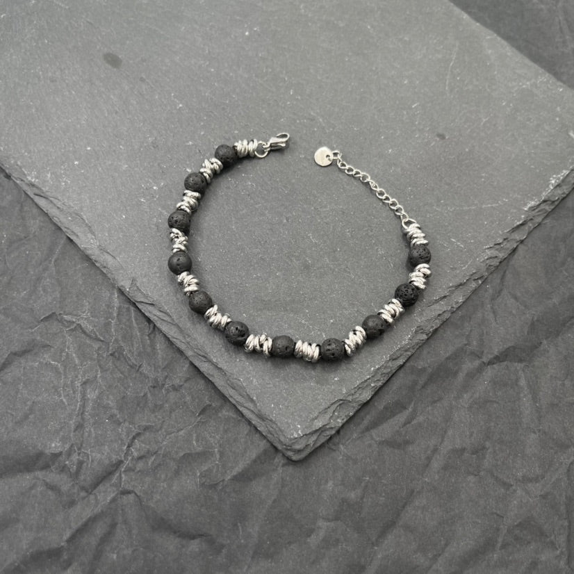 SODA - Bracciale Uomo pietre dure e acciaio 6 mm