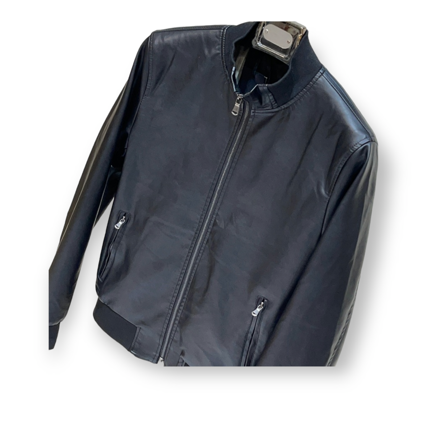 Bomber ecopelle nero