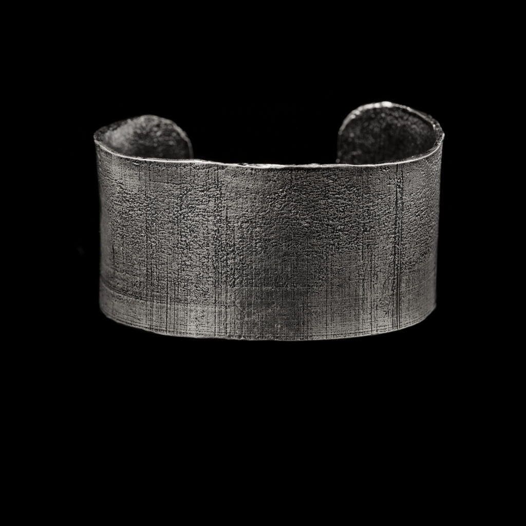 SODA - BRACCIALE SCHIAVA FASCIA GRANDE 40 mm argento invecchiato