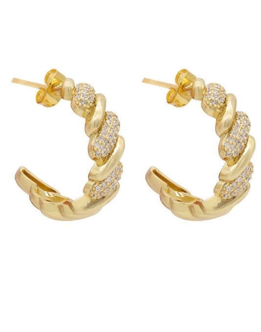 SODABIJOUX - Steel earrings - zircon circle