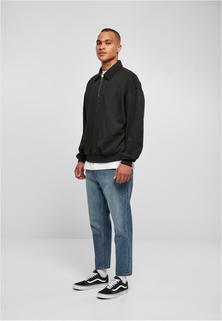 Urban Classic - Felpa 80's Shirt Collar Crew - black