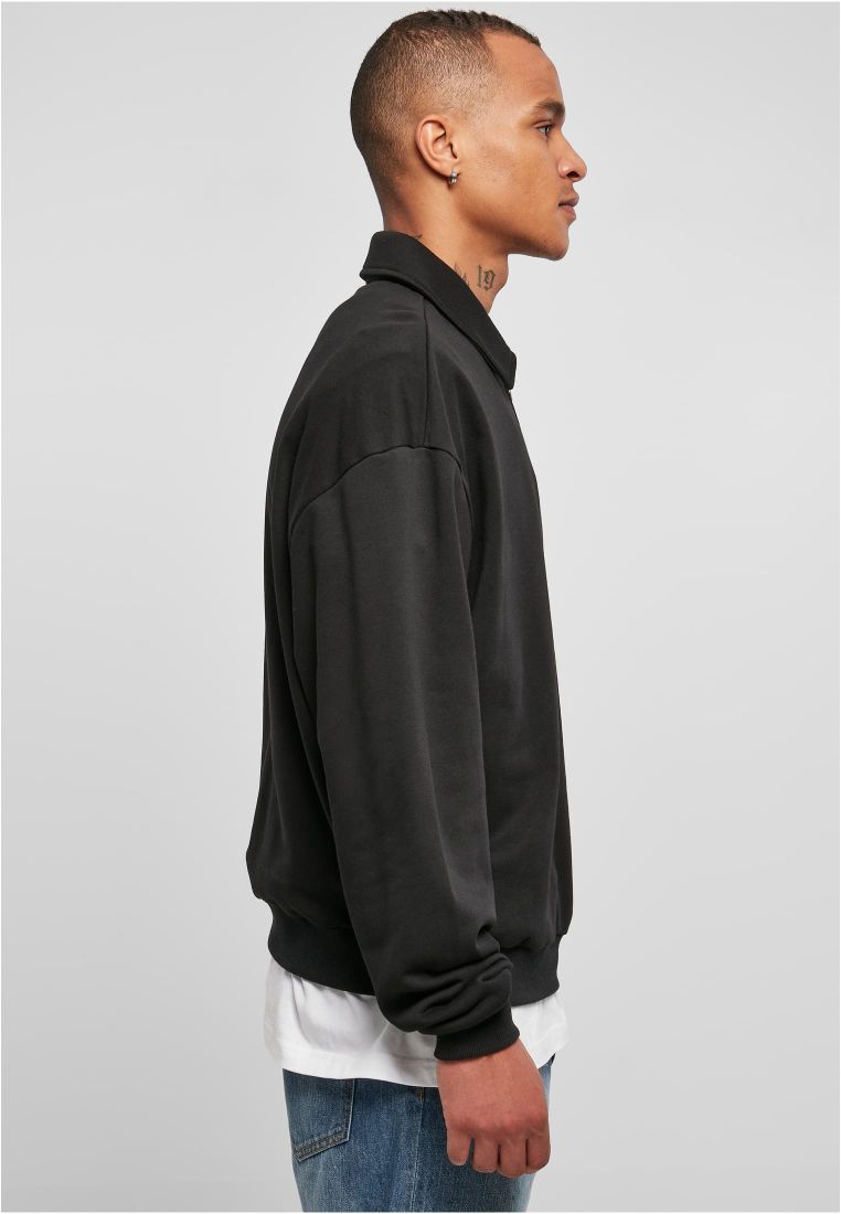Urban Classic - Felpa 80's Shirt Collar Crew - black