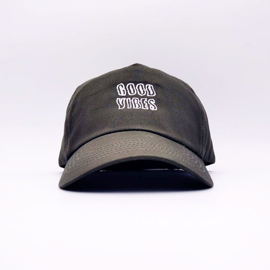Soda StudioGood Vibes Baseball Cap - Army/white